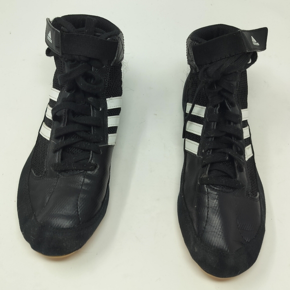Adidas Wrestling Shoes Men’s Size 4  Black & White Used Like New - Picture 2 of 8